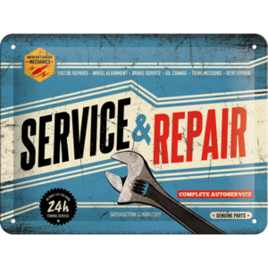 Placă metalică: Service & Repair - 15x20 cm