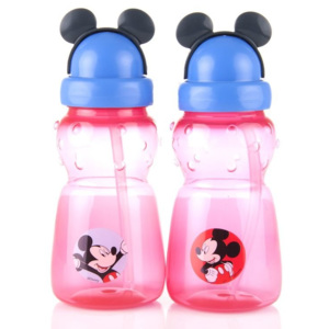 Pahar sport cu pai Disney, 28799, Mickey&Minnie, roz
