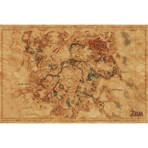 The Legend Of Zelda: Breath Of The Wild - Hyrule World Map Poster, (91,5 x 61 cm)