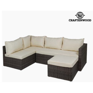 Sofa and Pouf Set (2 pcs) by Craftenwood