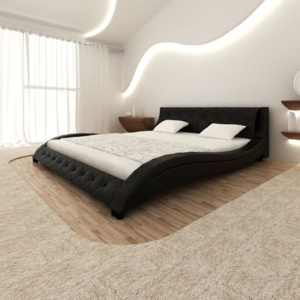 Cadru pat piele artificială (PU) 200 x 180 cm, Negru