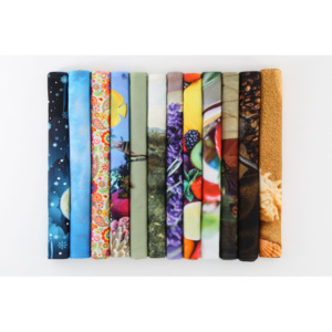 Set doisprezece prosoape de baie colorate, Saheser Dijital, bumbac, 40 x 60 cm, 321SHS1118