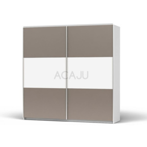 Dulap COLIN 220 Alb mat/alb mat-gri mat, 220x60x218,5 cm