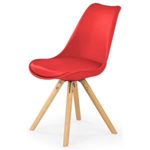 Scaun din lemn tapitat cu piele ecologica K201 Red