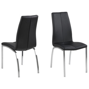 Set 4 scaune metalice tapitate Asama Black