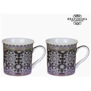 2 Piece Mug Set Mandala Negru - Kitchen's Deco Colectare by Bravissima Kitchen