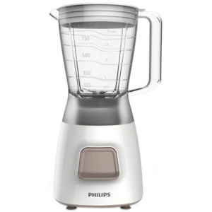 Blender Philips Daily Collection HR2052/00, 350 W, 1.25 l, 1 viteza, Pulse, Alb