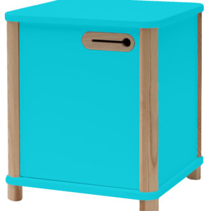 Cabinet din MDF si lemn de frasin, 1 usa "Ashme" Dark Turquoise, l42xA42xH48 cm