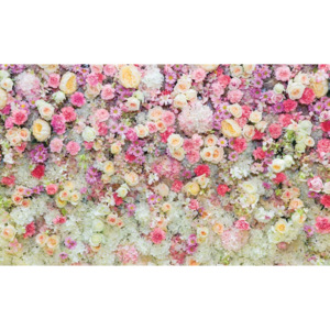 Beautiful Flowers Pastel Colours Fototapet, (250 x 104 cm)