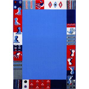 Covor Copii & Tineret Roundly hands & Feet, Albastru, 80x150