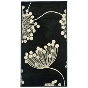 Covor Decorino, Floral, polipropilena, S-120108, 60x110 cm, Negru