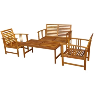Set mobilier de grădină, 4 piese, lemn acacia