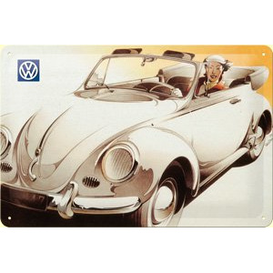 Placă metalică: VW Beetle Cabrio - 20x30 cm