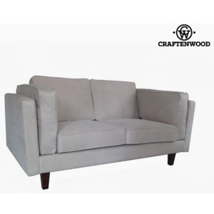 Canapea cu 2 Locuri Lemn de pin Imitație de piele Bej (165 x 92 x 80 cm) by Craftenwood