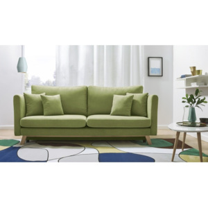 Canapea extensibilă cu 3 locuri Bobochic Triplo, verde deshis