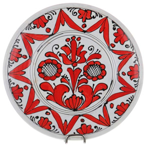 Farfurie decorativa ceramica rosie de Corund 16 cm