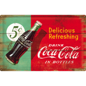 Placă metalică: Coca-Cola (bicolor) - 40x60 cm