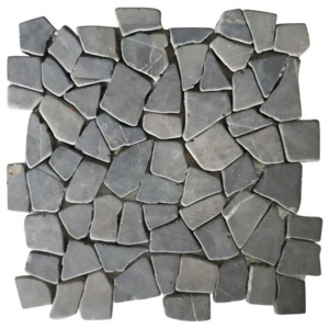 Plăci mozaic din marmură 1 m² negru 11 buc