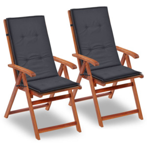 Perne pentru scaun de grădină, 2 buc, antracit, 120x50x3 cm