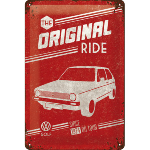Placă metalică - VW The Original Ride (roșu)