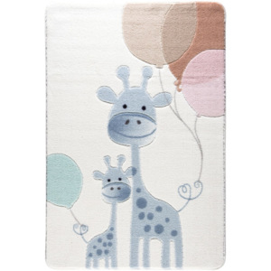 Covor pentru copii Confetti Happy Giraffe, 133 x 190 cm, albastru deschis