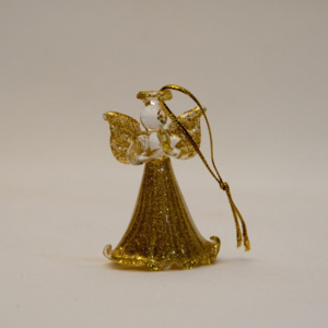 Marturie de nunta ingeras confectionata din cristal auriu