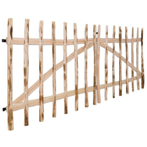 Poartă dublă de gard, lemn de alun 300 x 120 cm