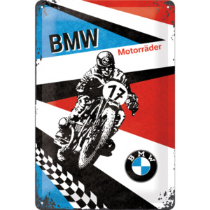 Placă metalică - BMW (motociclist)