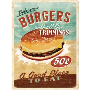 Placă metalică: Burgers - 40x30 cm