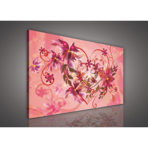 Tablou canvas: Roz floral abstraction (1) - 75x100 cm