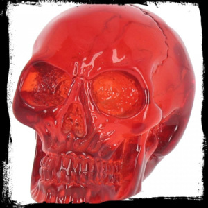 Statueta Craniul de cristal - rosu 8 cm