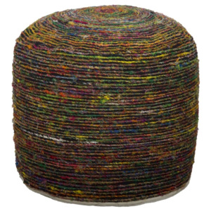Taburet tapitat cu stofa "Madagascar" Round Multicolor, Ø 50xH40 cm