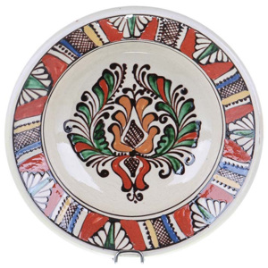 Farfurie adanca ceramica colorata de Corund 21 cm Model 3