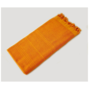 Prosop țesut manual din bumbac premium Turkish, 90 x 180 cm, galben