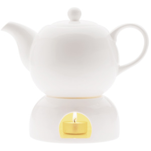 Ceainic cu incalzitor White Basics Teapot Alb, Portelan, 1l
