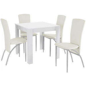 Set masă cu 4 scaune Støraa Lori Nevada Duro Puro White, alb