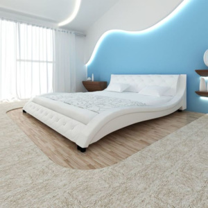 Cadru pat piele artificială (PU) 200 x 140 cm, Alb