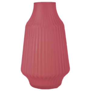 Vază din sticlă PT LIVING Stripes, Ø 16 cm, roz
