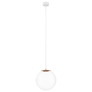 Lustră cu cablul alb și detalii arămii Sotto Luce Tsuri, ∅ 25 cm, alb