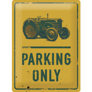 Placă metalică - Traktor Parking Only