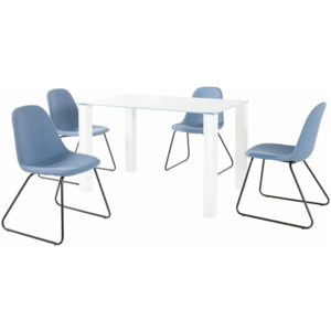 Set masă cu 4 scaune Støraa Dante Colombo, albastru