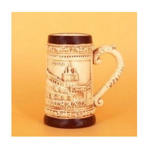 Halba ceramica cu tematica turistica - Sighisoara. Se vinde la set de 6 bucati