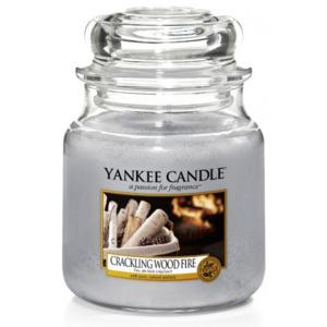 Lumanare Parfumata Borcan Mediu Crackling Wood Fire, Yankee Candle