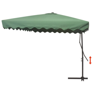 Umbrelă de soare suspendată, stâlp oțel, 250x250 cm, verde