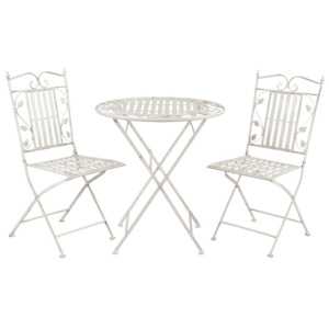 Set masă și 2 scaune Clayre & Eef, alb