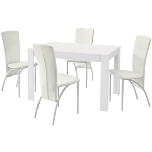 Set masă cu 4 scaune Støraa Lori Nevada Puro White, alb
