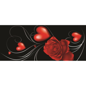 Fototapet: Trandafir și inimă - 104x250 cm