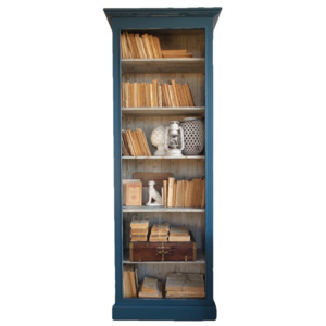 Bibliotecă din lemn de pin Orchidea Milano New Orleans, albastru