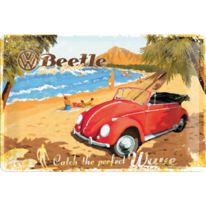 Placă metalică - VW Beetle Ready for the Beach
