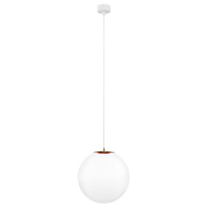 Lustră cu cablul alb și detalii arămii Sotto Luce Tsuri, ∅ 30 cm, alb